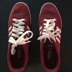 maroon adidas neo sneakers